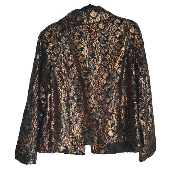 NWT Erin London Metallic Tortoise Snake Print 3-Button Blazer Jacket XL Mobwife - Picture 4 of 11